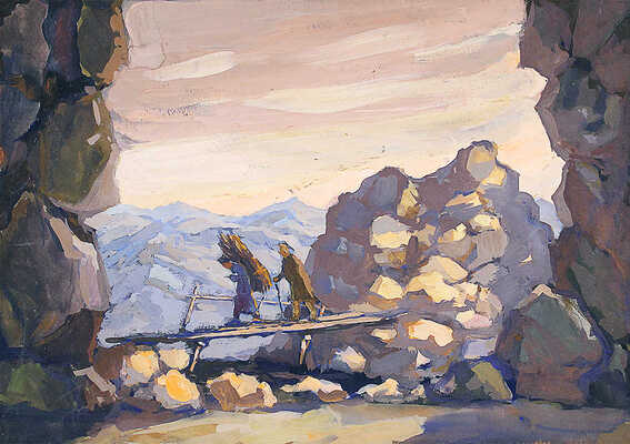 Трошина-Дейнеко Елена Николаевна. Эскиз декорации к комедии Лопе де Вега «Фуэнте Овехуна» для Государственного русского драматического театра БССР